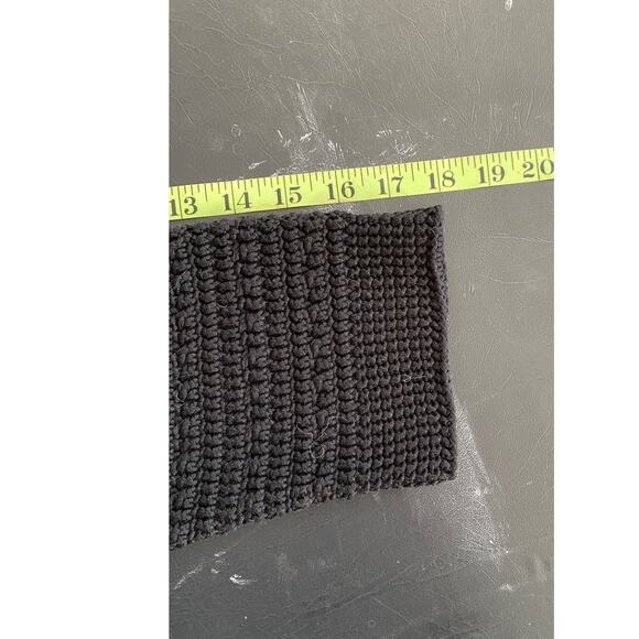 Vintage 90s Black Chunky Knit Cardigan Crochet Cottage Witchy Grandma Sweater XL - Picture 11 of 14